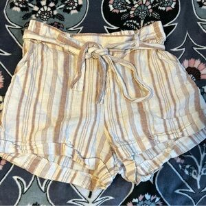 White/Tan striped shorts